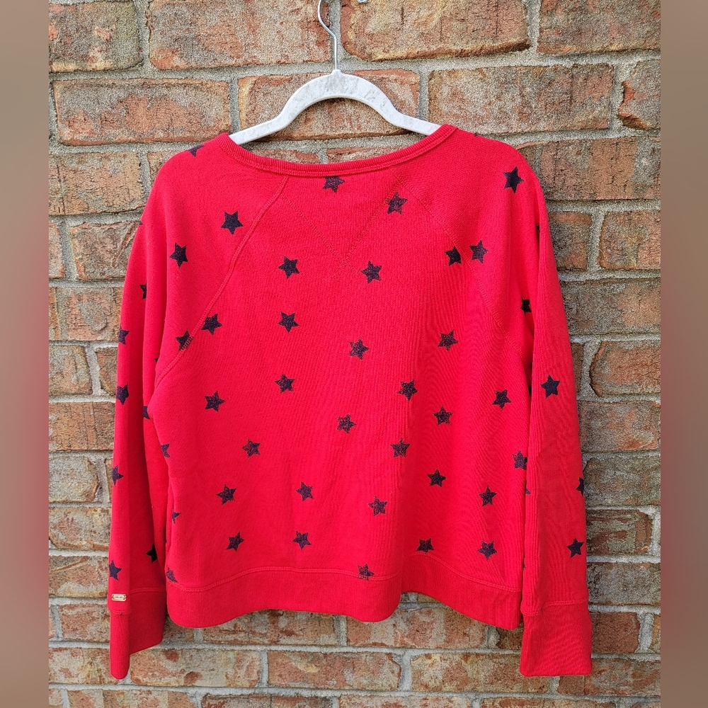 Tommy Hilfiger Red Sweatshirt with Navy Blue Stars - Picture 5 of 7